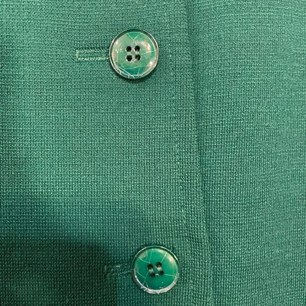EUC Vintage Button Front Knit Midi Skirt Emerald Green tag 10, 4-6 fit